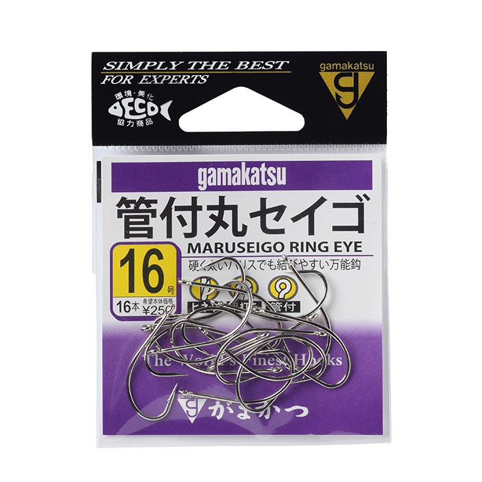 🌊沖繩釣具🌊GAMAKATSU 管付丸セイゴ 魚鉤 12號~16號 全新品