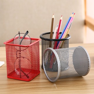 網格筆筒 創意 時尚 彩色網格 多功能 金屬筆筒 方型 圓型 開學 鐵藝筆筒 學生