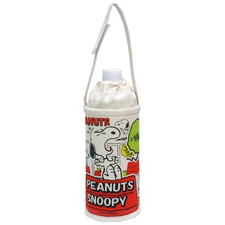 車之嚴選 cars go 汽車用品【SN149】SNOOPY 史奴比/小鳥紅色屋頂圖案 帆布保冷保溫飲料袋(可吊掛)
