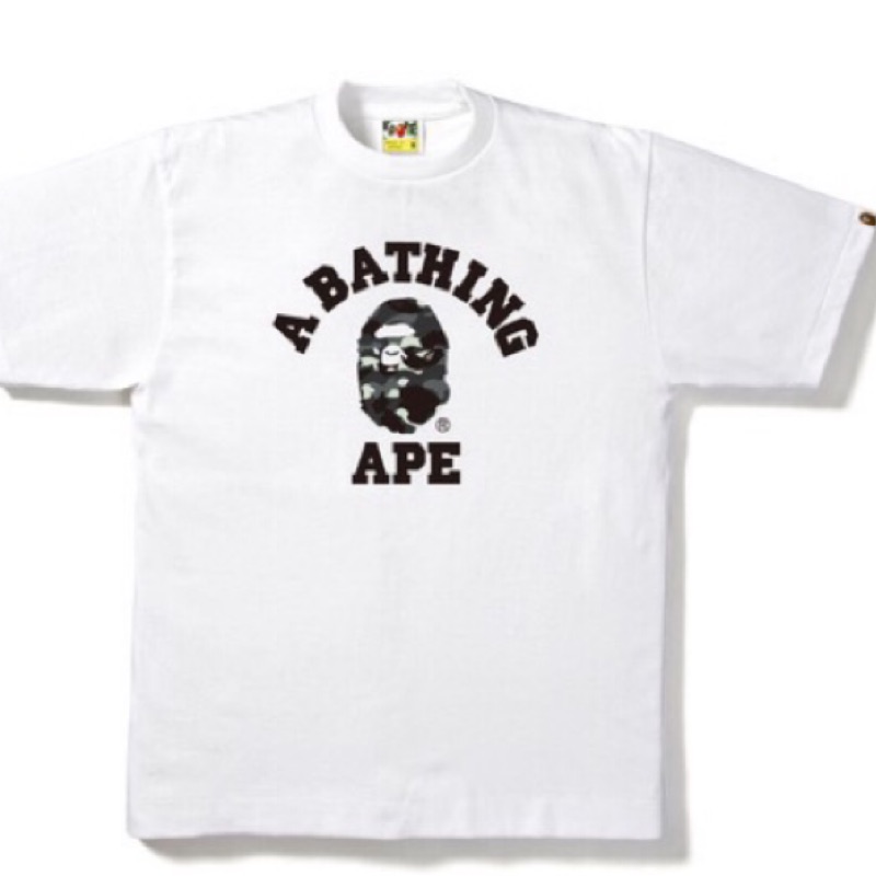 Bape 白底黑字夜光短袖