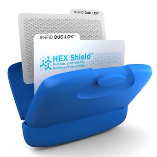 加拿大Capsul隨身夾(蔚藍) + Duo-Lok RFID 防盜錄卡(一組2張)，貼身守護晶片卡資料，外出安心
