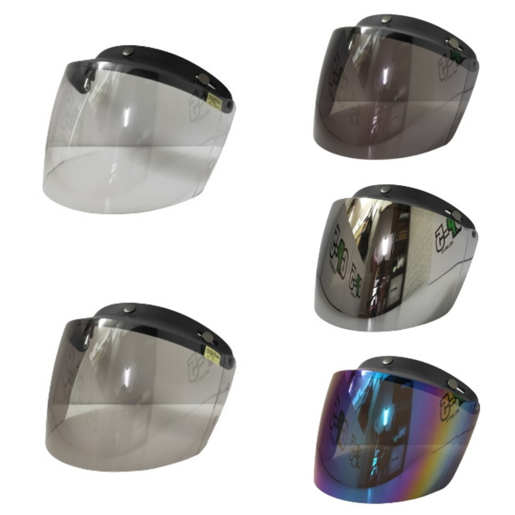 長鏡片 復古帽 半罩式 3/4式 防水膠條 鏡片 三釦式 通用型 安全帽鏡片 抗UV