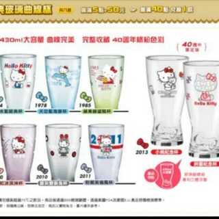Hello Kitty 40th 聯名 抱抱系列 Coca Cola曲線杯玻璃杯