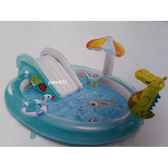 玩樂生活 美國INTEX57165 鱷魚充氣噴水溜滑梯戲水池 兒童戲水池 玩水池 嬰兒遊戲池(免費維修 瑕疵換新品)