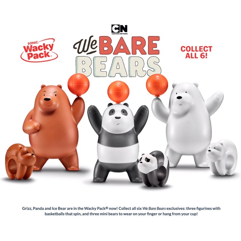 最後現貨🐼🐻❄️3款/We bare bears 熊熊遇見你 漢堡王玩具 打籃球🏀造型擺飾 公仔 扭蛋