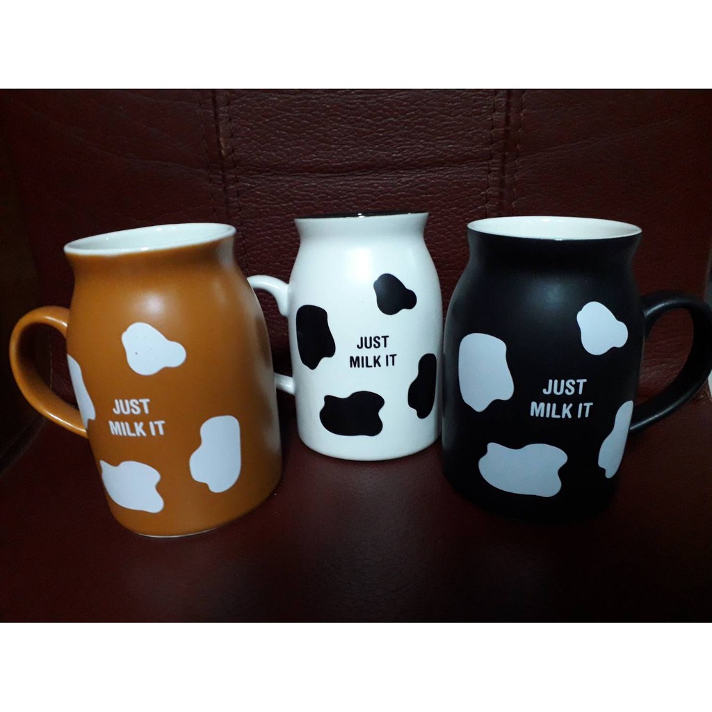 瑞穗 哞牛勵志杯一套三款一起賣(白、咖啡、 黑) 290ml 瑞穗鮮乳