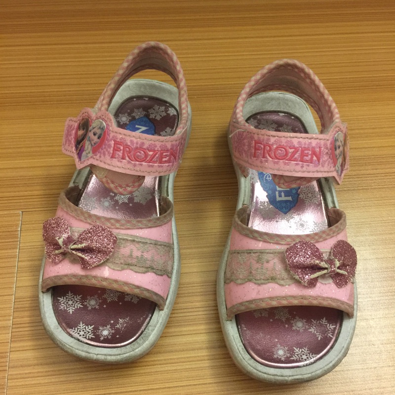 冰雪奇緣粉色涼鞋  size17cm  迪士尼 郵寄免運
