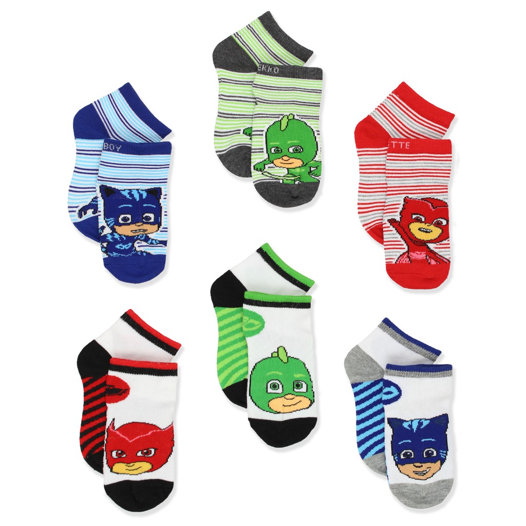 預購👍正版空運👍 美國迪士尼 PJ Masks 兒童 襪子 6雙入 睡衣小英雄  童襪 嬰兒襪