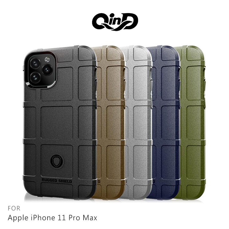 QinD Apple iPhone 11 Pro Max 戰術護盾保護套 保護殼 防摔 蘋果 手機殼 鏡頭加高 軍工加厚