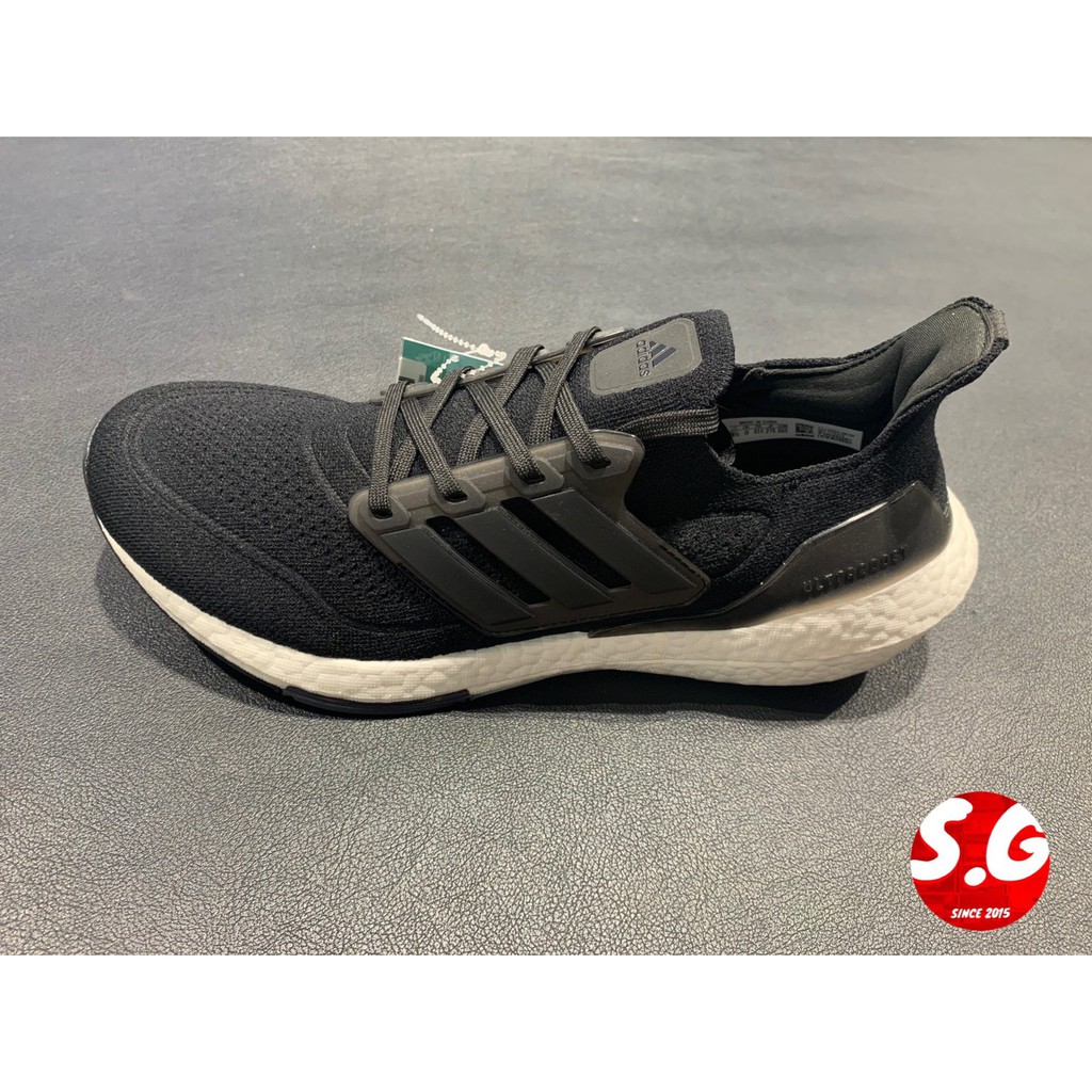 S.G ADIDAS ULTRABOOST 21 男鞋 慢跑 Boost 中底 避震 透氣 黑白 FY0378