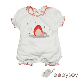 美國 [Babysoy] Janey Baby 有機棉滾邊連身娃娃衣211-企鵝