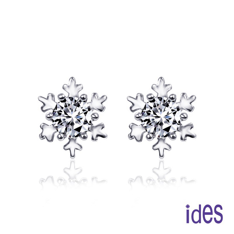 ides愛蒂思鑽石 設計款60分F/VS1頂級3EX車工鑽石耳環/浪漫雪花（1邊30分）