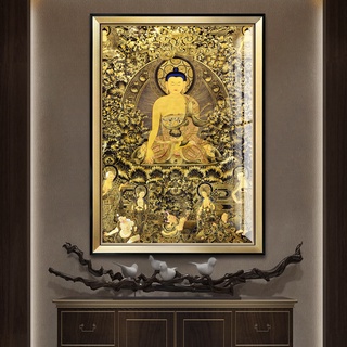 唐卡佛像掛畫大日如來畫像客廳裝飾畫釋迦牟尼佛中堂玄關菩薩供奉