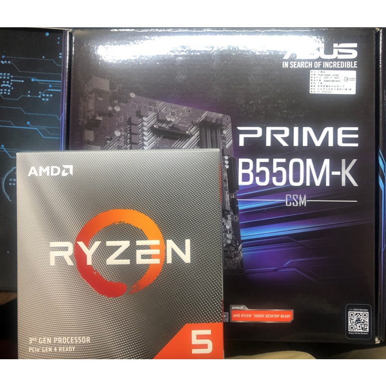 AMD Ryzen R5 3600  +華碩 PRIME B550M-K主機板，R5、R53600、R5-3600
