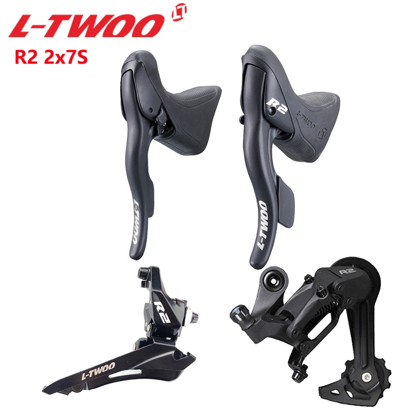 Ltwoo R2 2x7 14 速公路自行車套件變速桿 + 後變速器 + 釬焊前變速器自行車 4 套件開關