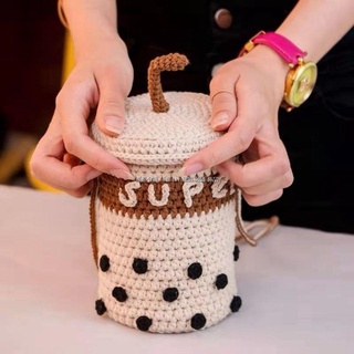 diy縫紉編織 diy手工包包 diy包包 自制手工毛線編織包包材料包diy鉤針斜跨手機包送禮物