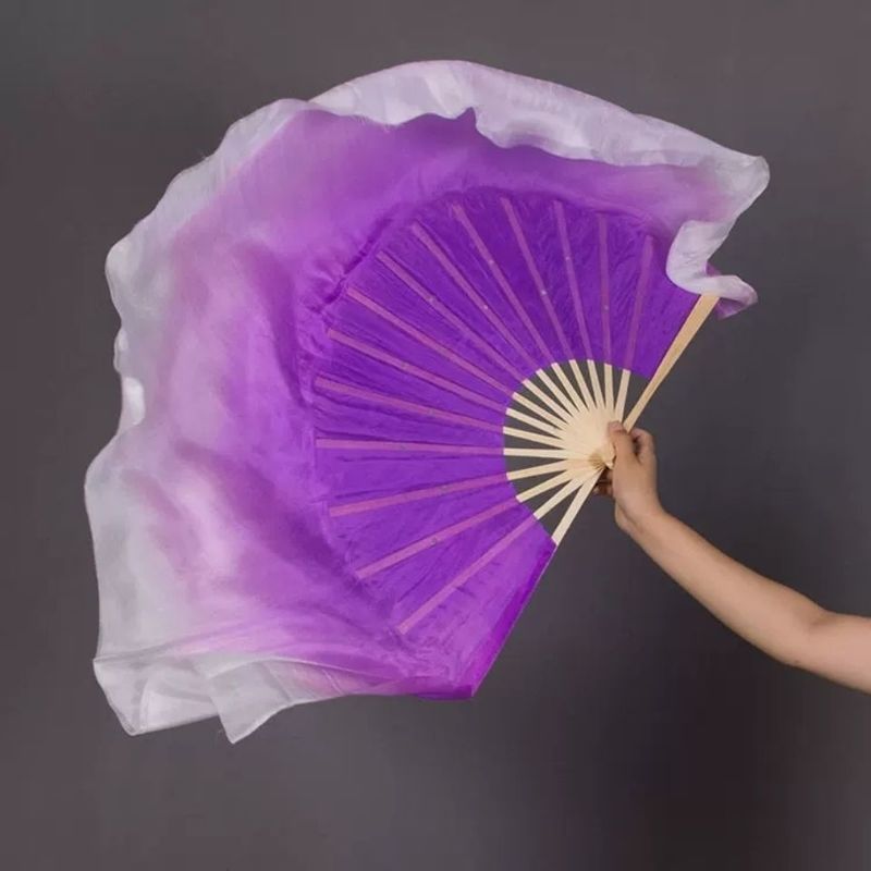 滿2個 熱賣扇子舞扇子紫色倒染加長漸變色大秧歌扇雙面古典舞廣場舞扇子古風優惠 蝦皮購物