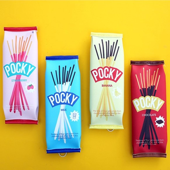 🎀【現貨+發票】韓國創意文具POCKY零食餅乾創意新款巧克力棒筆袋大容量鉛筆盒置物袋收納袋化妝包隨身收納包小物包筆刷包