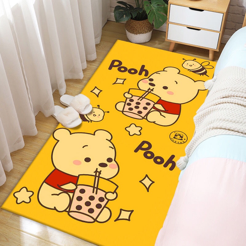 現貨 地毯  地墊 臥室床邊地毯 Ins風維尼熊 可愛卡通床邊毯 全鋪可訂製