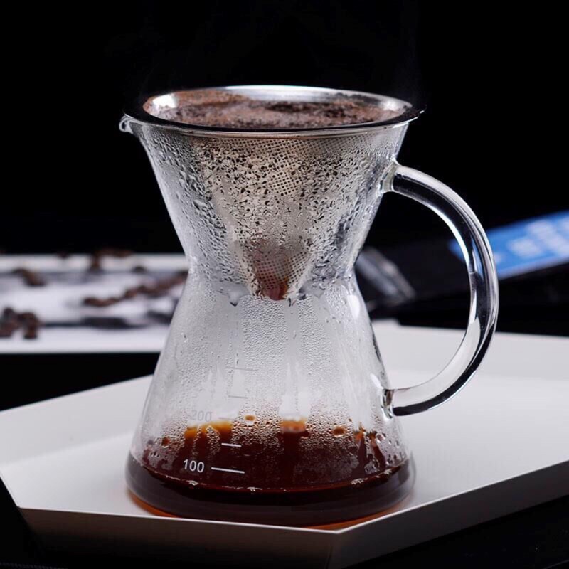 山喬斯生活 耐熱玻璃咖啡壺 分享壺 手沖咖啡壺 美式咖啡 400ml 現貨！咖啡壺 玻璃壺 滴漏式咖啡器具