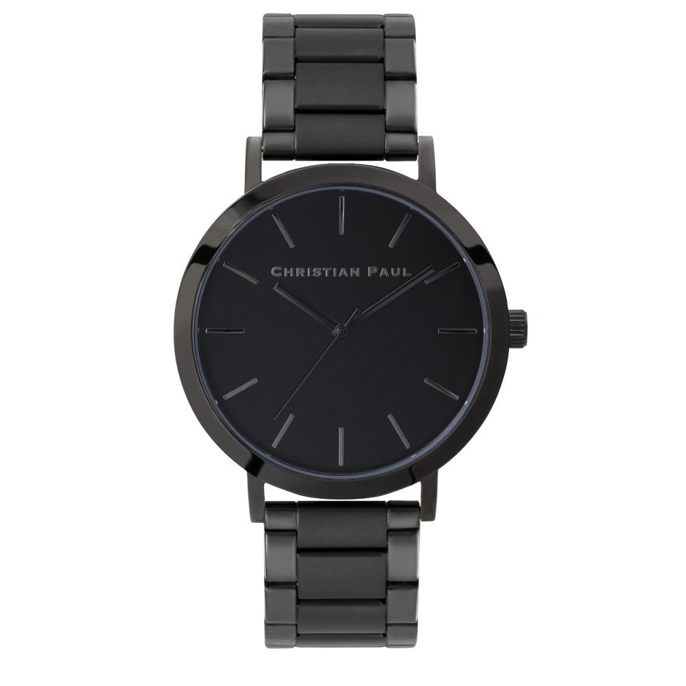 【Christian Paul】澳洲時尚手錶現貨，全黑不鏽鋼鍊條43mm，男錶女錶