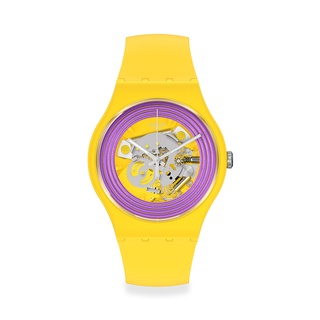 【SWATCH】New Gent 手錶PURPLE RINGS YELLOW紫與黃(41mm) 瑞士錶 SO29J100