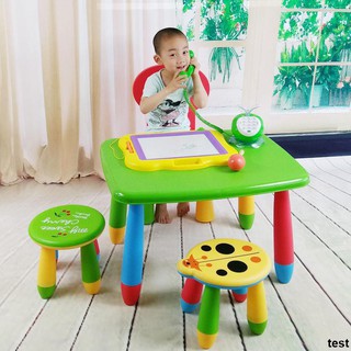曉曉購物【兒童桌椅】【免運】加厚幼兒園 兒童玩具卡通寶寶寫字學習桌書桌桌子座椅桌椅凳套裝
