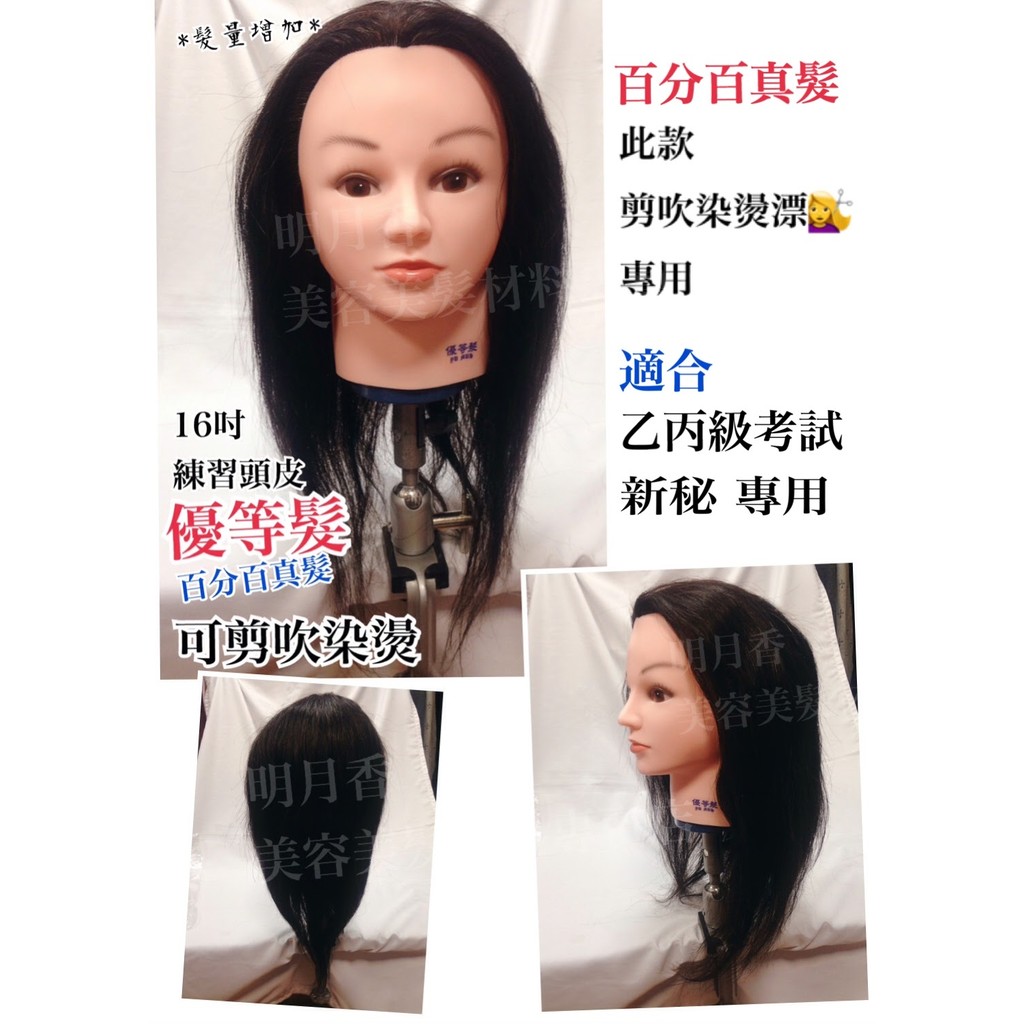 【香老闆】#最低價 806-16 16吋優等髮頭皮(藍標) 100%真髮 乙丙級考試 美髮 新秘