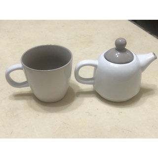個人下午茶具組-白色-灰