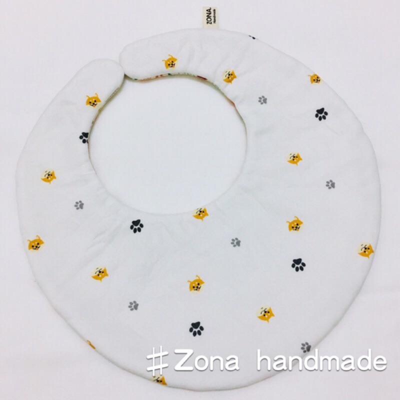 柴犬腳印白色zona手作圍兜圍兜口水巾手做圍兜手工圍兜 蝦皮購物