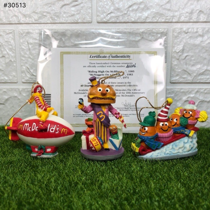 1995年 麥當勞McDonald’s 俱樂部 40週年紀念第四彈 麥當勞叔叔 吉士堡市長 雞塊寶寶 樹脂模型30513