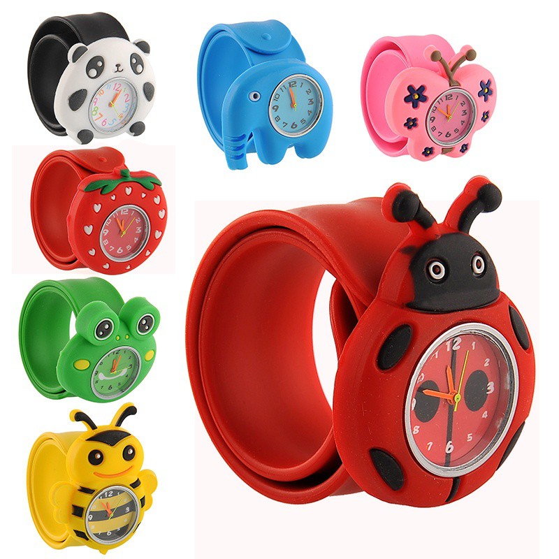 儿童拍拍表 拍拍表可愛卡通兒童手錶 電子表玩具 小昆蟲 小動物 手錶 橡膠手錶 聖誕節禮物 生日禮物