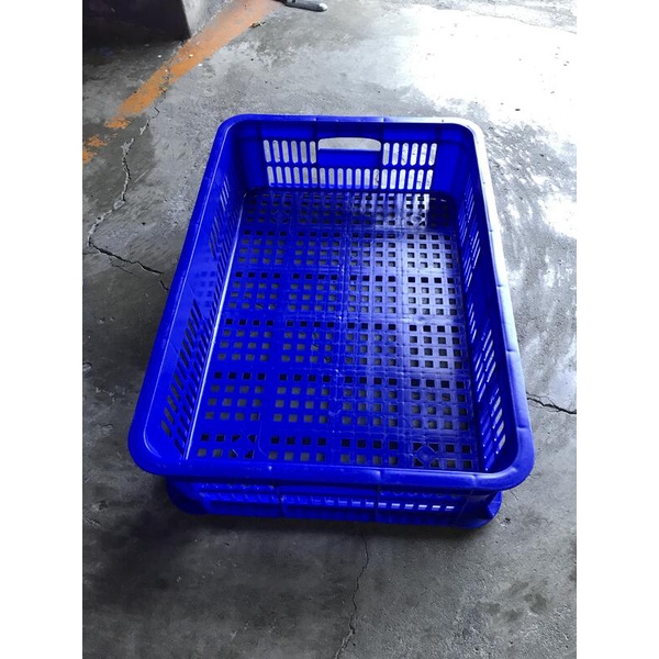 八德國際家庭五金 搬運箱2格(有洞)  蘆筍籃 搬運籃 搬運箱 儲運箱 工具箱 食品籃