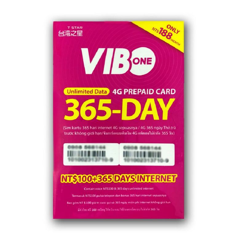 VIBO 365 DAYS SIM CARD