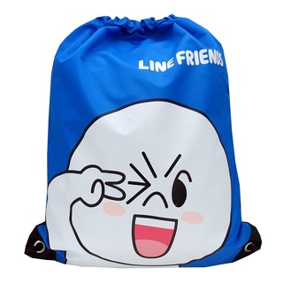 LINE FRIENDS 束口袋/後背袋(藍色)