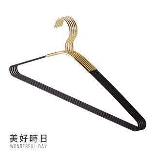 【美好時日】⚡️5入$259⚡️北歐風金屬衣架組｜42cm加寬防滑設計｜鍍金防鏽不褪色｜服飾店/民宿專用｜臺灣現貨