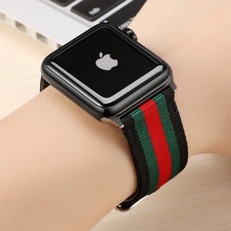 蘋果手表iwatch4表帶尼龍真皮apple watch2/3/4代表帶男女44MM 40MM 42MM帆布表帶
