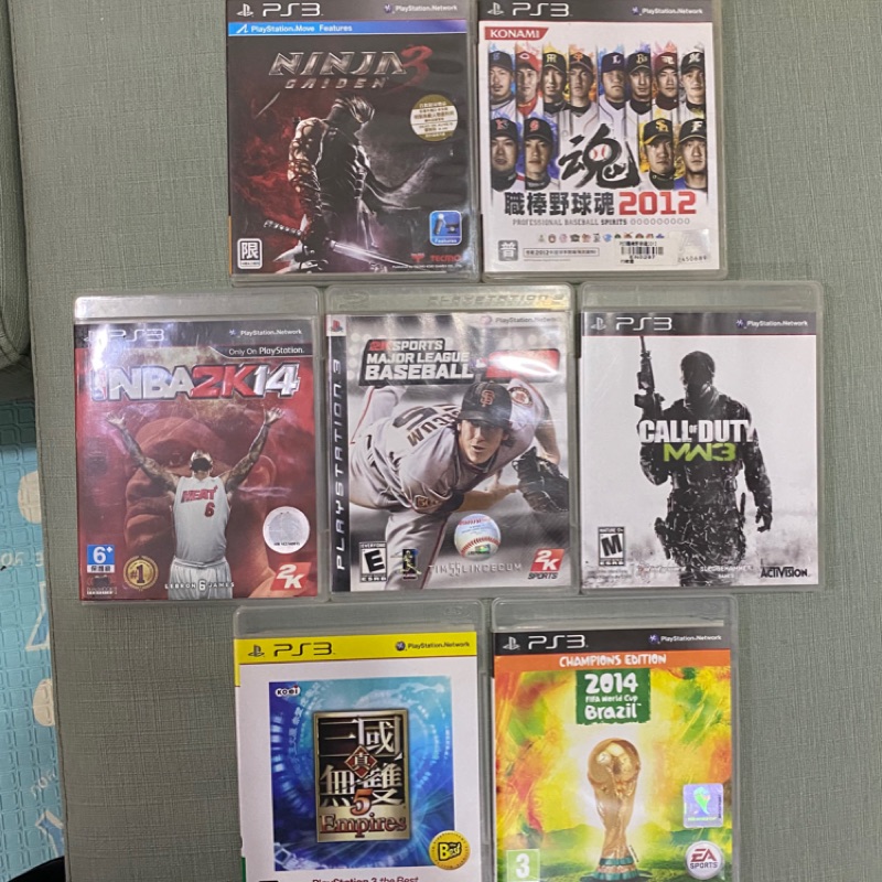 PS3二手遊戲片,2014FIFA,現代戰爭,職棒野球魂2012,NBA2K14,MLB2K9,忍者外撰3