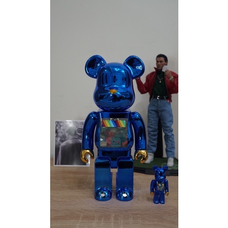 Be@rbrick x JSB 澳門限定千秋 電鍍藍色 400%+100%