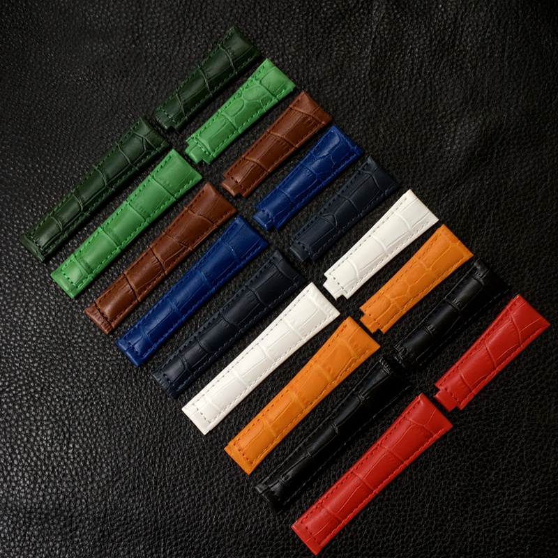20mm 黑色綠色棕色藍色紅色白色橙色真皮錶帶, 用於角色扮演錶帶 Daytona 潛水艇 GMT 日期調整皮帶