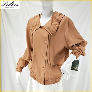 日本蕾儷昂／LEILIAN／日本製／全新品／薄外套／雙口袋／夾克型外套／長袖外套／百貨品牌／專櫃女裝／9號／AF6F8L
