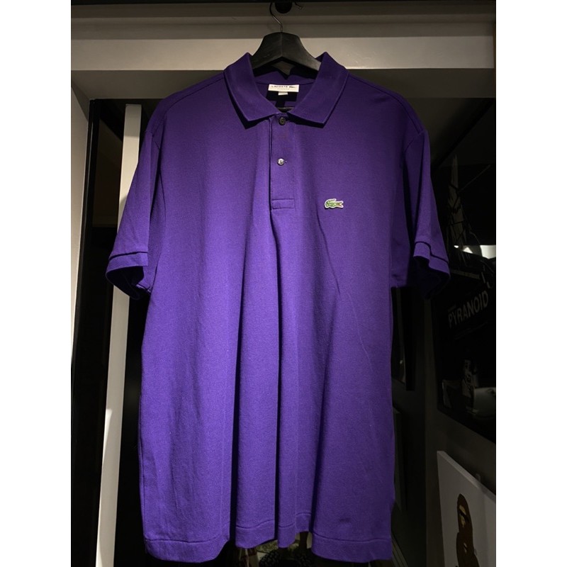 二手 lacoste classic fit polo 衫 網眼 紫色 XXL號
