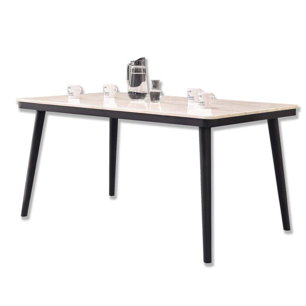 Boden-利恩5尺工業風白色石面餐桌