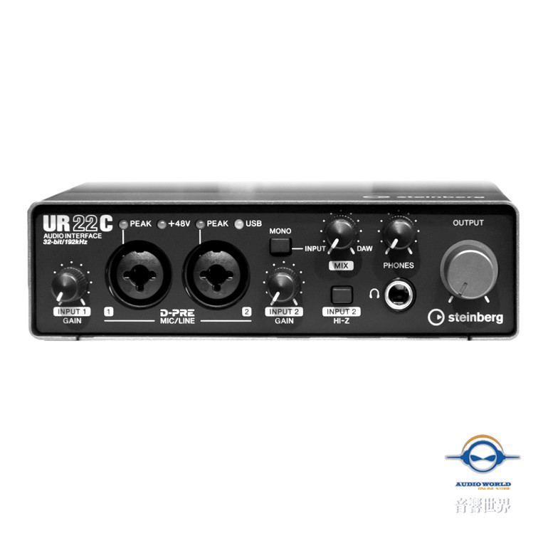 Steinberg UR22C 錄音介面USB 3.1 Type-C(附贈Cubase、可接手機)【音響世界】
