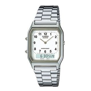 【CASIO】CASIO 卡西歐時尚錶復刻銀錶AQ-230A AQ-230A-7B 防水 臺灣公司貨保固一年