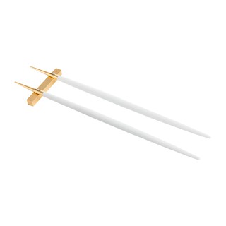 【Cutipol】GOA系列-白金霧面不銹鋼-22.5cm筷子+筷架 葡萄牙手工餐具