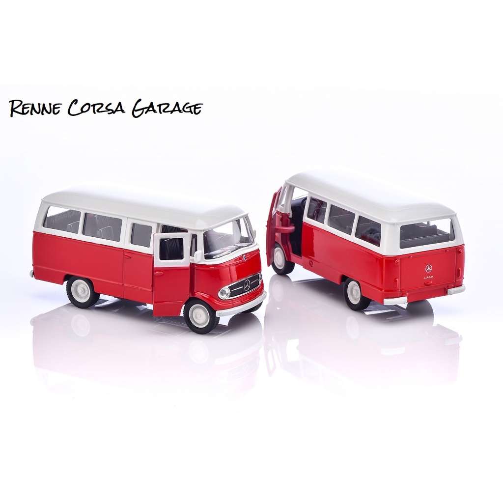 【Renne Corsa Garage】正賓士原廠 L319廂型貨車迴力模型玩具 紅白色 1/38