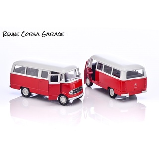 【Renne Corsa Garage】正賓士原廠 L319廂型貨車迴力模型玩具 紅白色 1/38