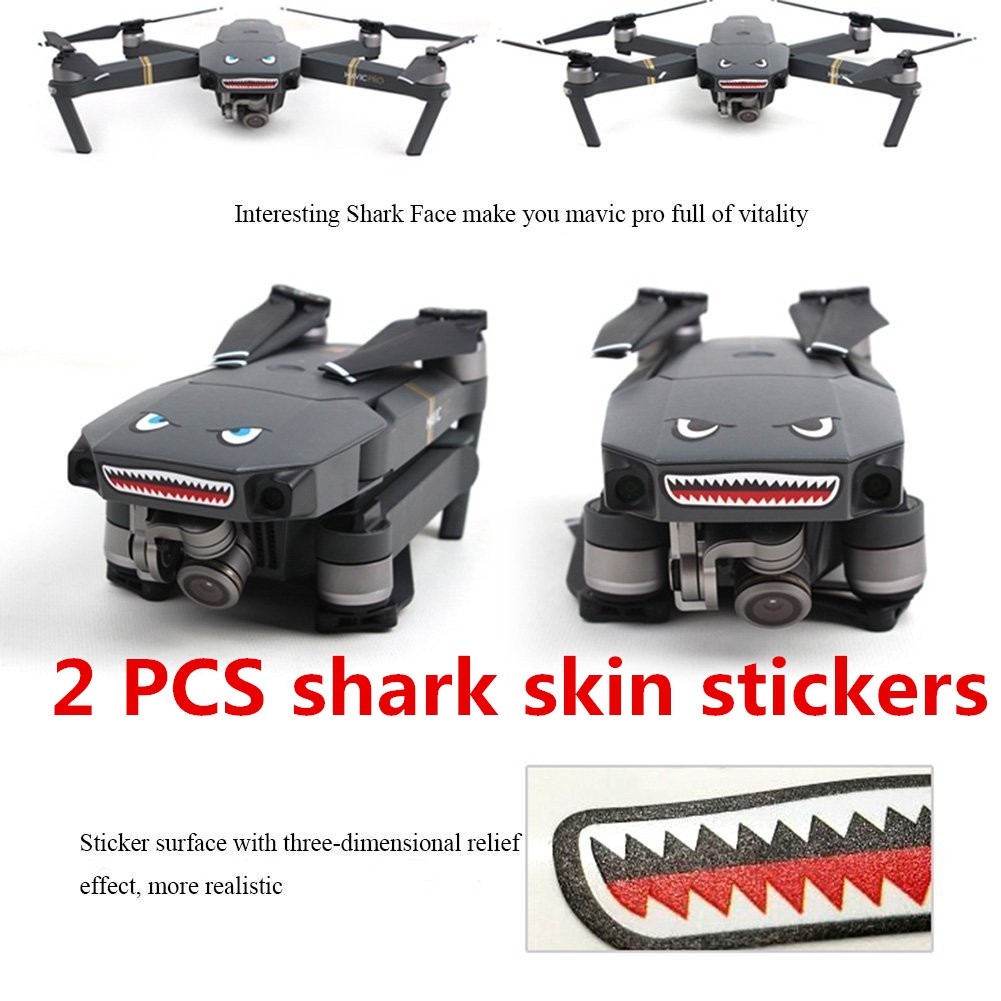 Dji Mavic Mini Se Air 2 Pro Air 2s Mavic 2 Mini鯊魚貼無人機防水貼紙2個 蝦皮購物