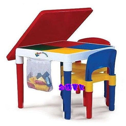 @企鵝寶貝@兒童積木桌椅組 可當書桌 積木桌 台灣製 (一桌二椅)  ~附100顆小積木